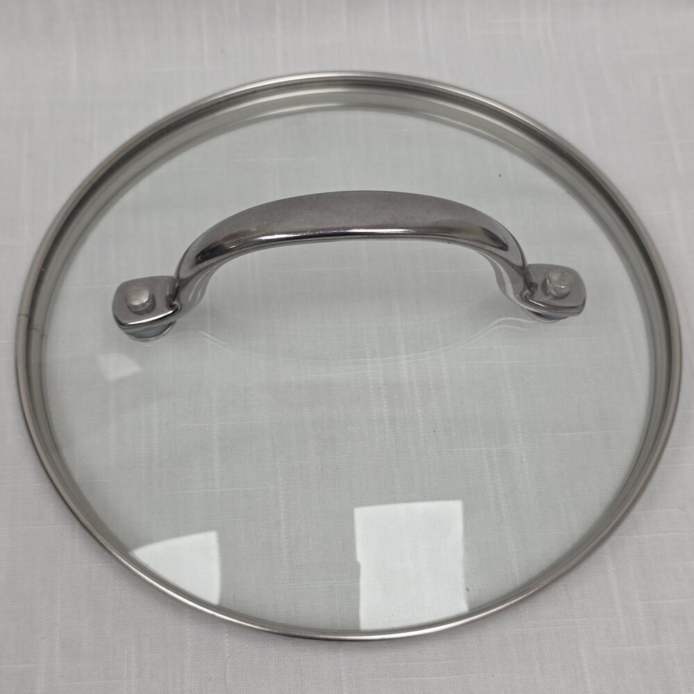 Tempered Glass Pot Lid Stainless Steel Rim Replacement 7" Inner 7.5" Outer